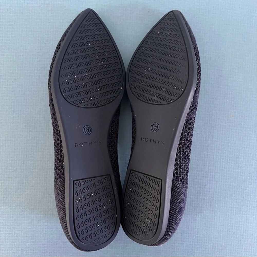 Rothy’s‎ The Point Maritime Lattice Stitch Navy Blue Washable Knit Ballet Flats